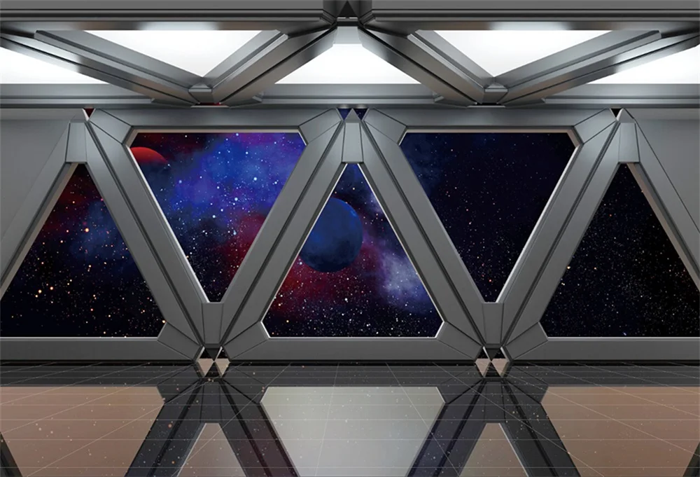 

Laeacco Universe Spaceship Interior Nebula Scene Photography Backgrounds Customized Photographic Backdrops For Photo Studio