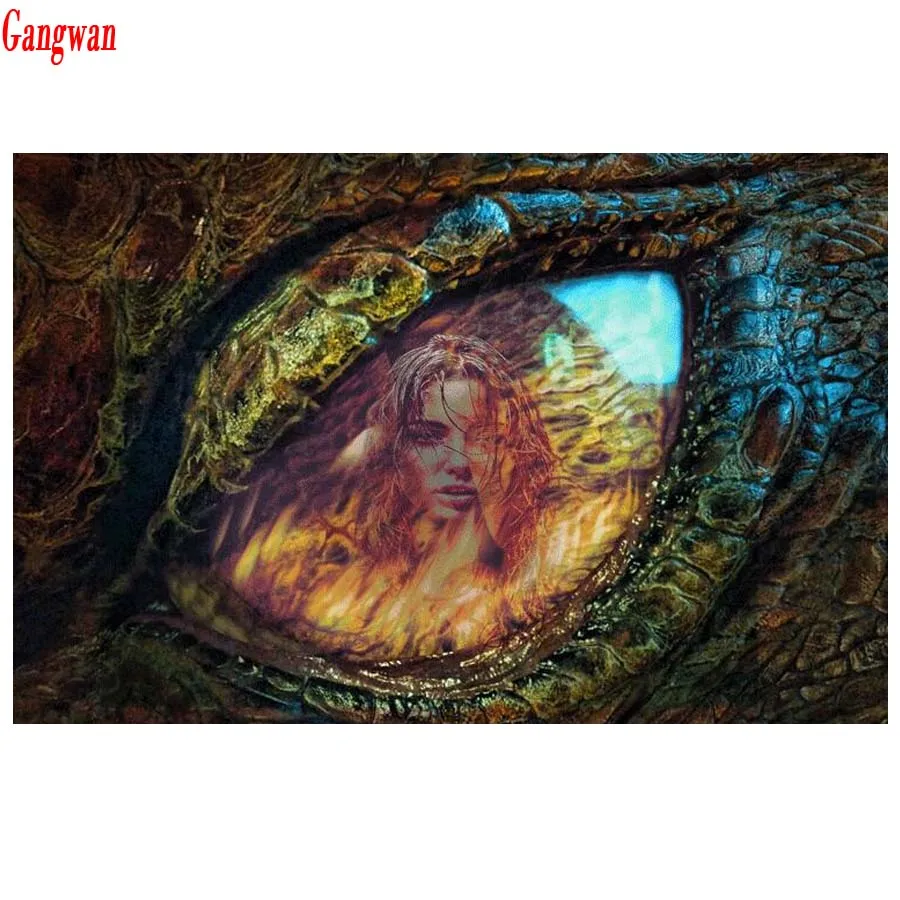 Full Square Round Drill 5D DIY Diamond Painting Dragon Eye Embroidery fantasy woman Cross Stitch Home Decor painting