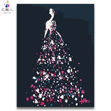 Абстрактное платье современный простой художественный Рисунок Живопись по номерам на холст своими руками краска окраска по номерам с нарисованными самостоятельно