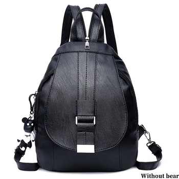 

Detachable Backpack Buckle Adjustable Strap Travel Shoulder Bag Casual Women Backpack PU Solid School Bag Fabala#137