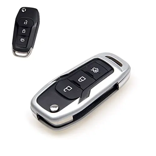 

Grey Remote Keyless Entry Smart Key Case Shell Key Protector Key for Ford Edge Mustang Mondeo Everest without Key Chain