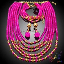Nigeria wedding beads jewelry sets red coral beads african beads jewelry set for wedding
