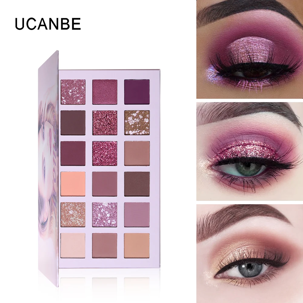 

UCANBE 18 Color Nude Glitter Eyeshadow Palette Makeup Cosmetics Matte Shimmer Silky Powder Pigmented Eyeshadow Palette Cosmetics