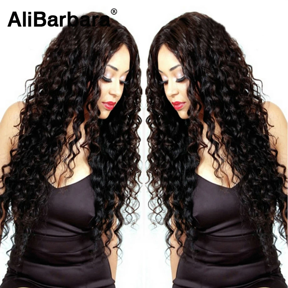 

3pcs/lot Indian Virgin Curly Hair Deep Wave 100% Unprocessed Indian Human Hair  Alibarbara Hair Free Shipping
