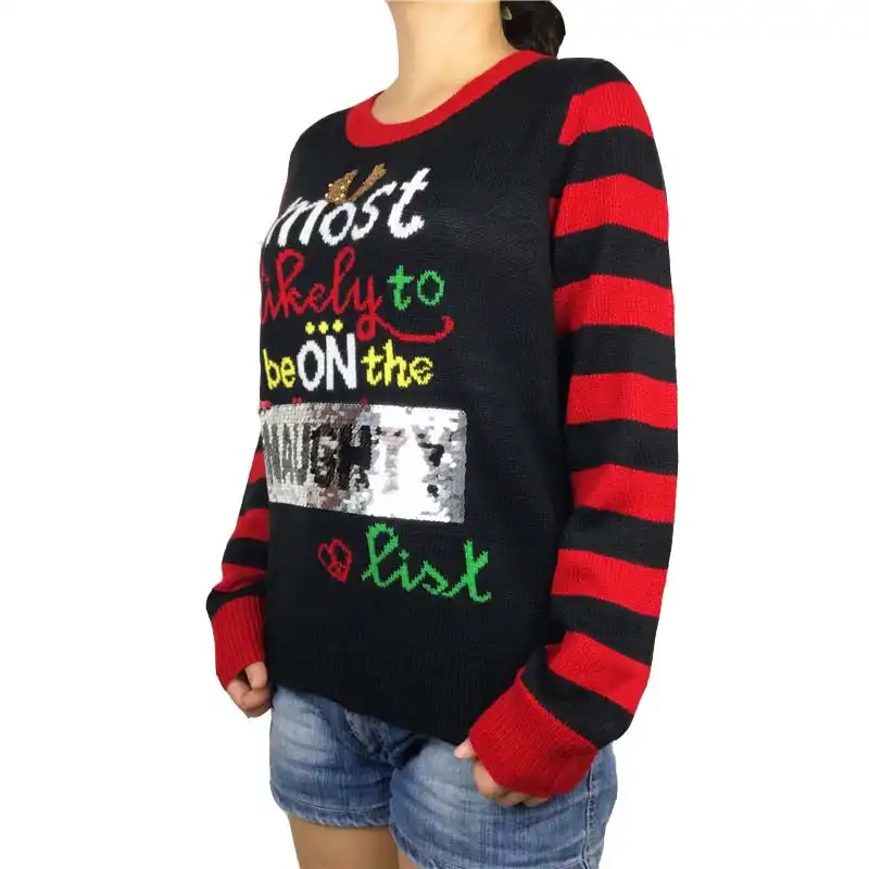 naughty nice christmas jumper
