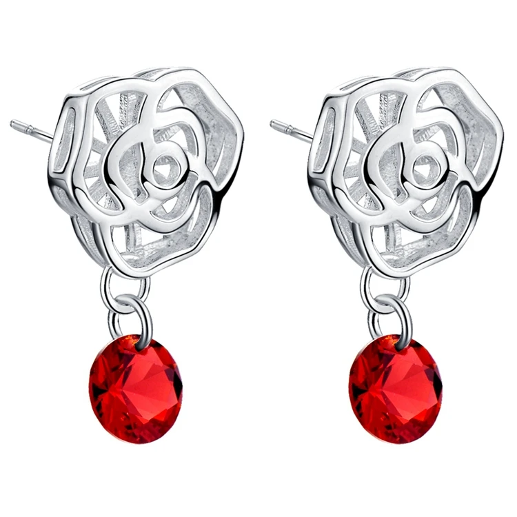 

Free shipping high quality silver plated earrings Fashion jewelry WE1026