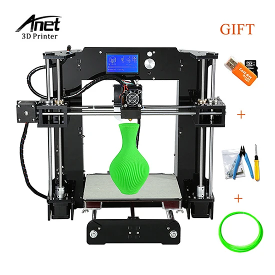 Anet A6 3d Принтер Комплект Reprap i3 3d принтер наборы DIY самостоятельная сборка 3D-принтер с высокой точностью большого размера настольный ЖК-экран - Цвет: A6-10M