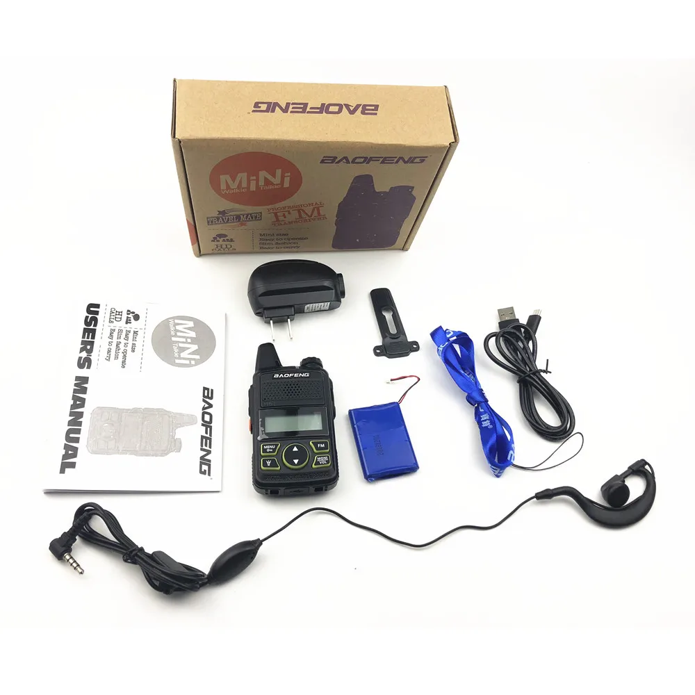 2 шт. Baofeng BF T1 мини Детская рация Ham двухстороннее радио comunicador BFT1 портативная USB HF
