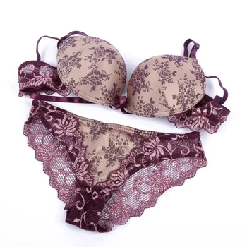 

2019 Sexy Push Up Bra and Panty Set Lace Bra Sets Women Seamless lingerie Set Women Underwear Set 32/34/36/38 B C for Female