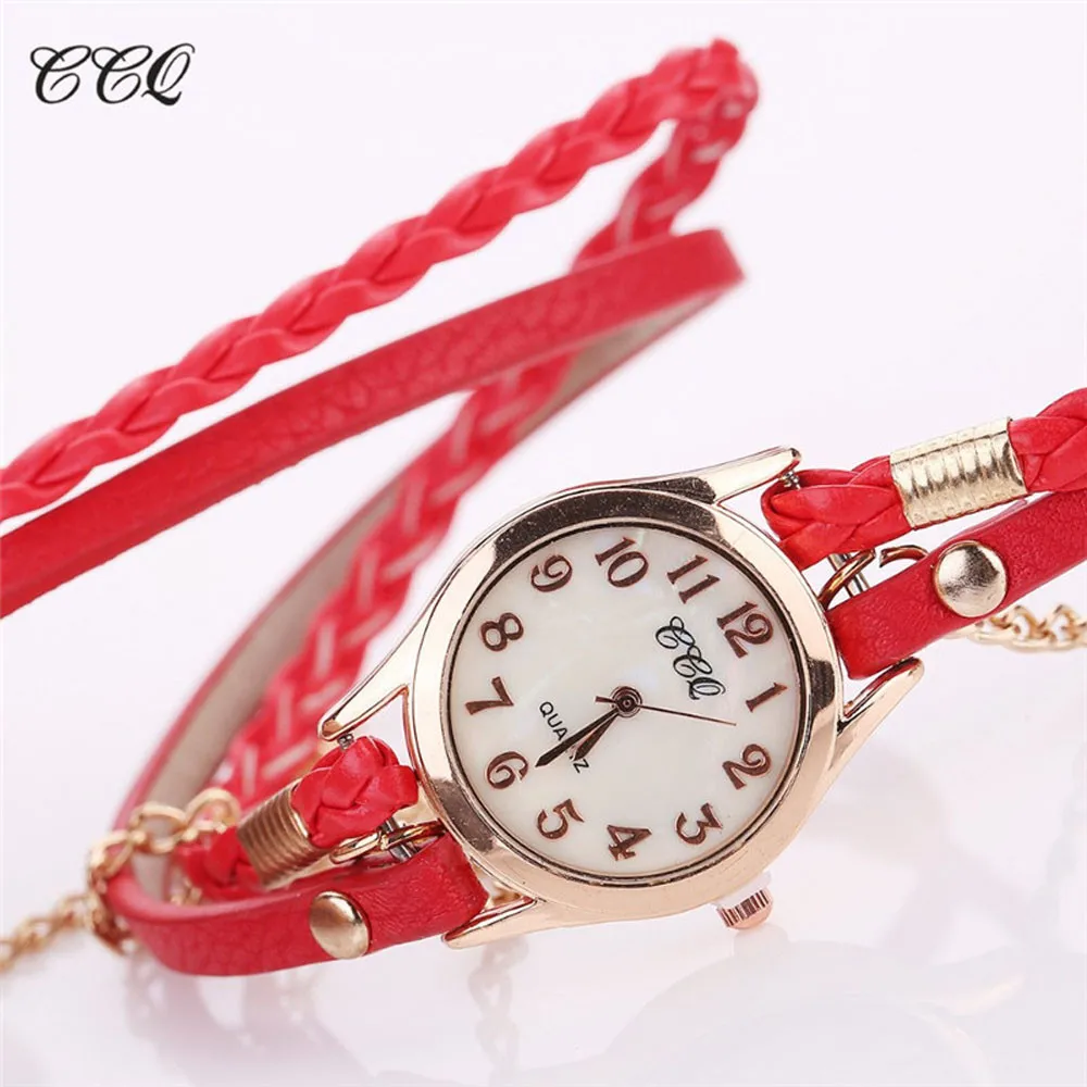 Коричневые CCQ новые женские часы модные повседневные аналоговые кварцевые часы подарок для девушки наручные часы Элегантные старинные женские часы OC0811