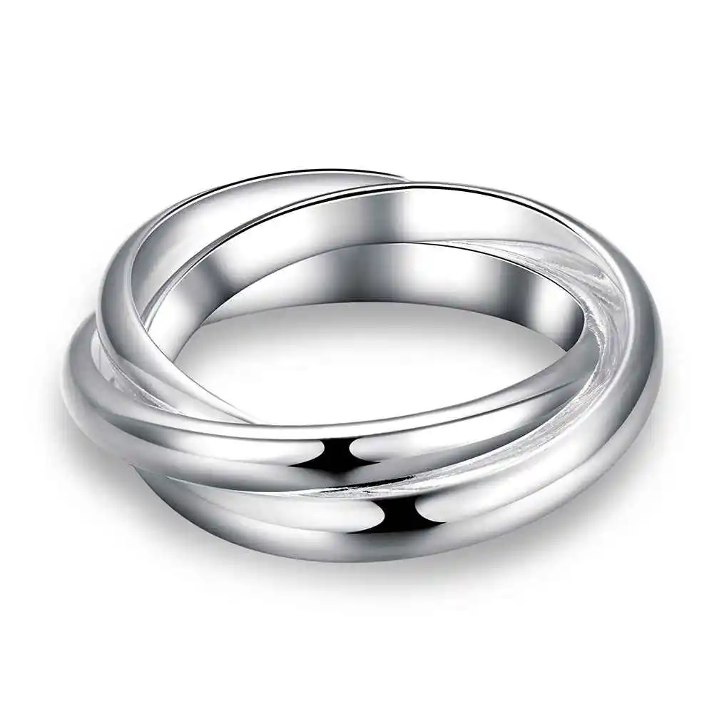 

Top quality Engagement Rings For Women rings Fashion 925 wholesale silver plated Three Circles 6 7 8 9 Anillos Mujer Jewelry