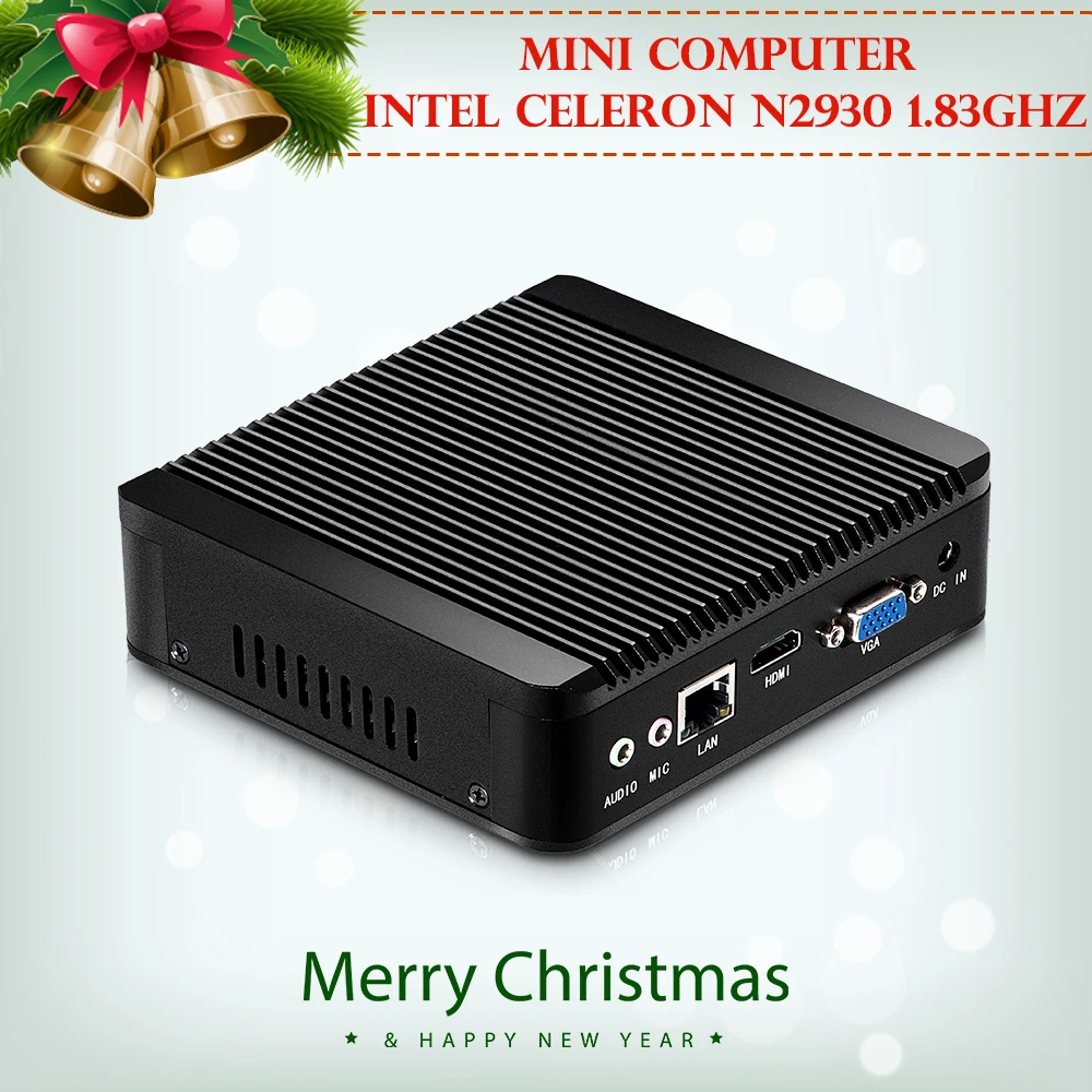Cheaper Mini PC Fanless Computer Celeron N2930 1.83GHz Quad-Core Server Linux Windows 4G Ram computadores USB 3.0
