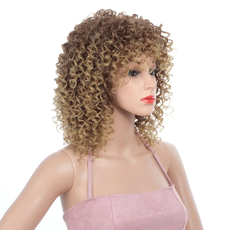 MSIWIGS блонд синтетические Короткие вьющиеся парики для женщин черный афро парик 16 дюймов серый натуральный парик коричневые волосы термостойкие
