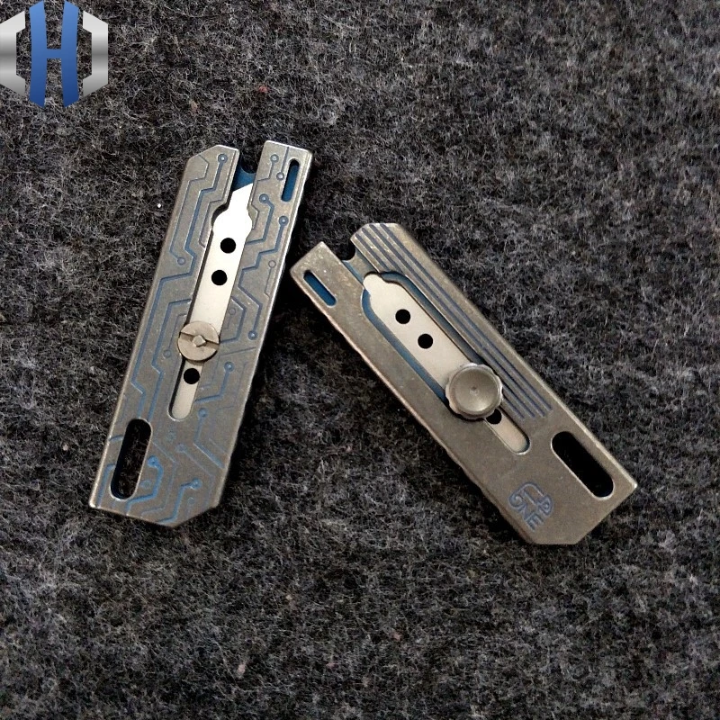 Titanium Alloy Second Generation Utility Knife EDC Outdoor Tool Knife Heavy Cut Paper Open Box Weapon One Hand Open And Close