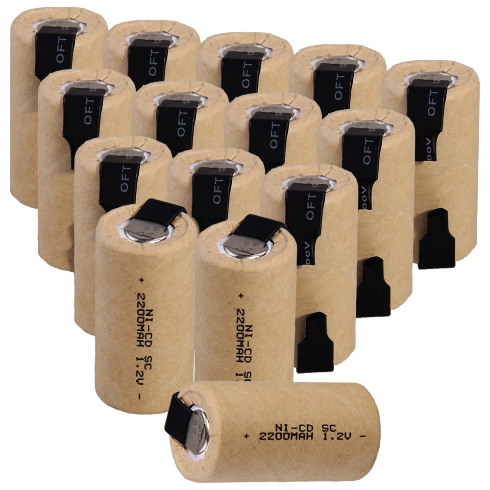 15 шт. аккумулятор SC 2200 mah 1 2 V NICD SUBC батареи для электроинструментов BOSCH DEWALT CASALS