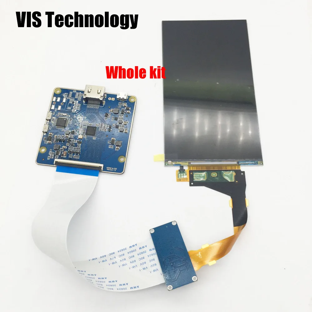 

5.5 inch 2560*1440 2K LCD Screen LS055R1SX04+ HDMI to MIPI driver controller V1.2 for replacement for Wanhao duplicator 7