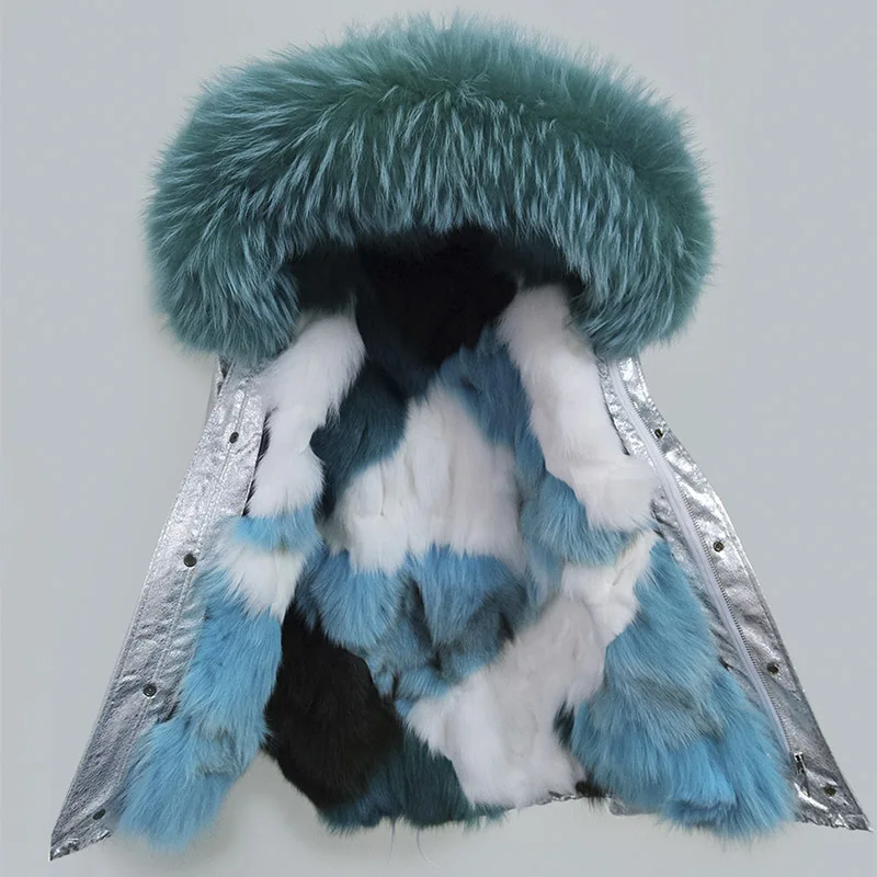 

2019 New Women Winter Coat Parka Real Fox Fur Liner Large Real Raccoon Fur Collar Hood Female Jacket Top Qualtiy 5 Days Delivery