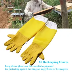 1 пара пчеловод предотвратить перчатки вентилируемые Professional анти пчела защитные рукава для пчеловодства пчеловод улья желтый