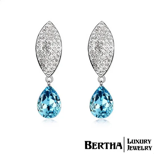 

Korean New Luxury Earrings For Women Ladies Genuine Crystals from Swarovski Fashion Jewelry Bricos