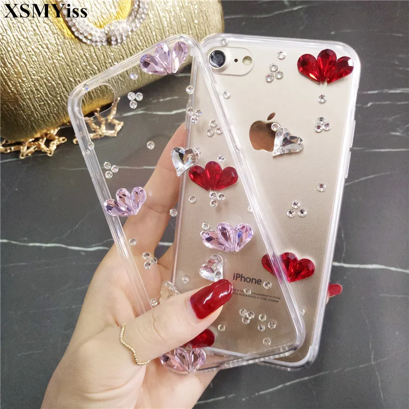 Шикарный милый чехол для телефона с 3D камнями и стразами Huawei P8 P9 P10 P20 P30 PLUS LiTE Mate10 20