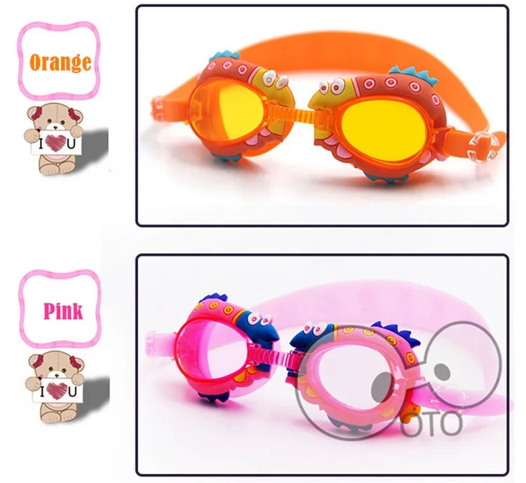 Детские Мультяшные милые водонепроницаемые противотуманные силиконовые HD PC линзы плавательные очки с защитой от УФ-излучения очки для плавания