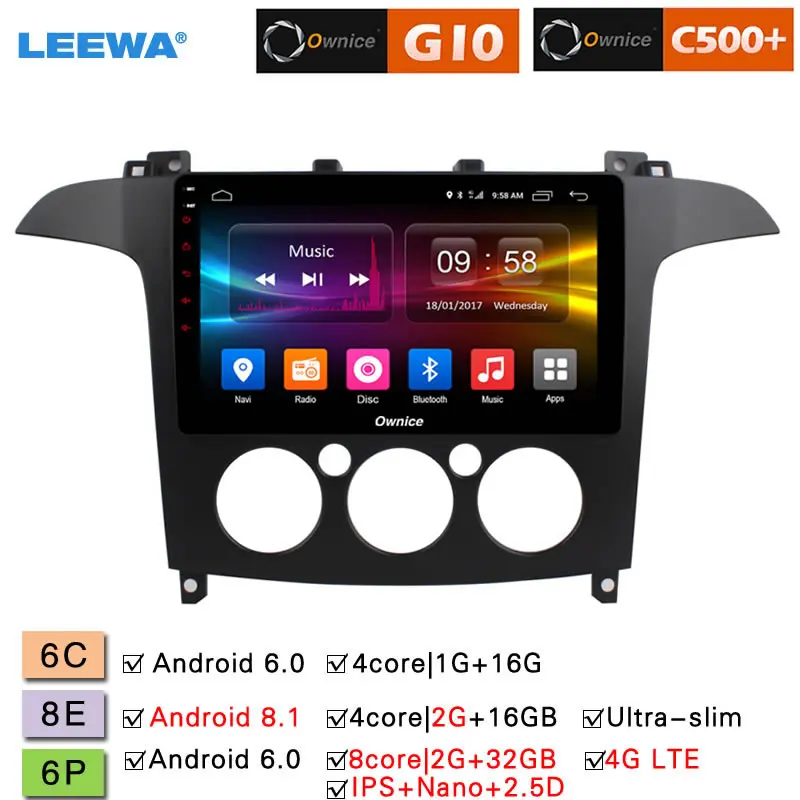 

LEEWA 9" Android 8.1 8-Core/DDR3 2G/32G/Support 4G LTE Car Media Player With GPS/FM/AM Link/USB/SD For Ford S-Max 2007 2008 (MT)