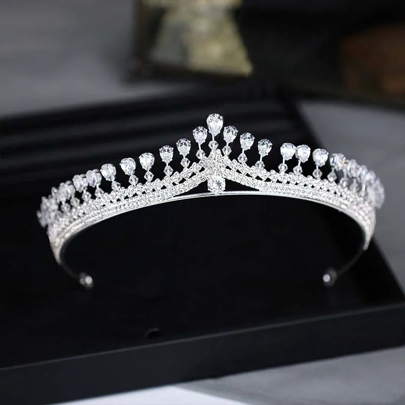 FORSEVEN женские Стразы Циркон Queen невесты короны и диадемы свадебная диадема