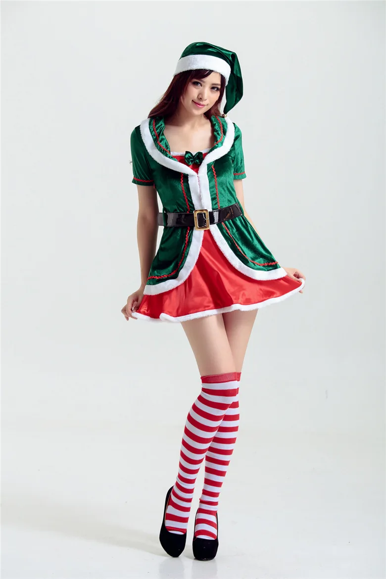 Cosplay&ware Christmas Cosplay Elf Costume Sexy Green And Red Dress Belt Headwear Adult Women Uniform Temptation Masquerade -Cosplayware Store HTB1jwhsXLfsK1RjSszbq6AqBXXal.jpg