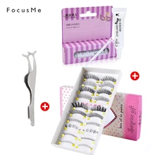 FM 10 пар ручной работы Поддельные Пинцет для накладных ресниц Клей наборы клей для макияж ресниц maquiagem maquillaje Искусственные ресницы