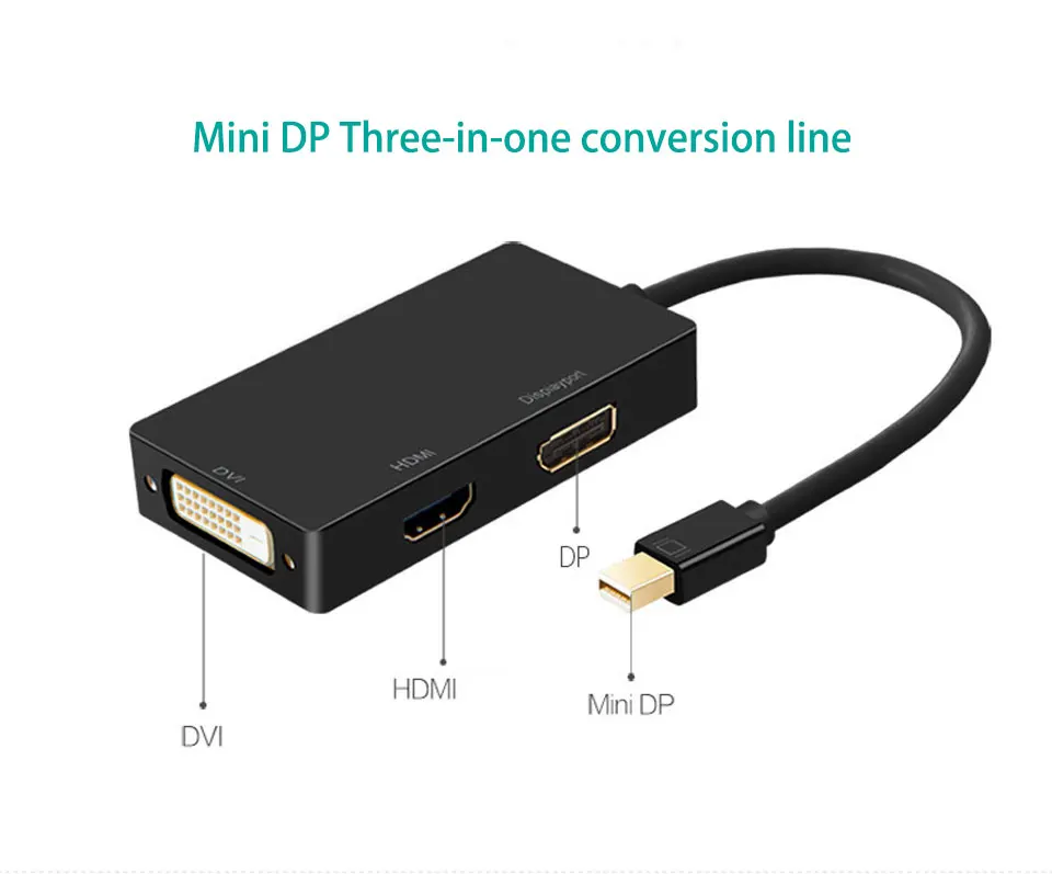 New Arrivals Mini DP to HDMIDVIVGA 4K2K three-in-one adapter Converter Cable For Apple MacBook Air Pro to hdmi vga dvi  (4)