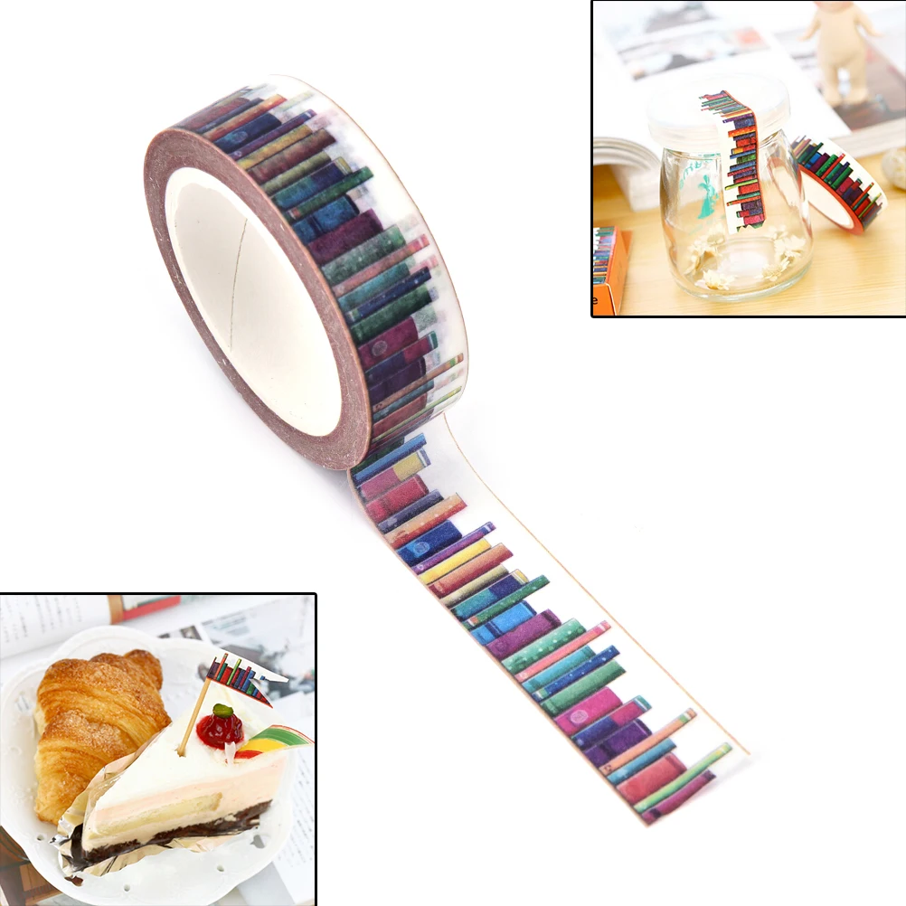 

HOT 15 mm*10m DIY Library Washi Tapes Decorative Adhesive Tapes School Supplies Stationery Tapes