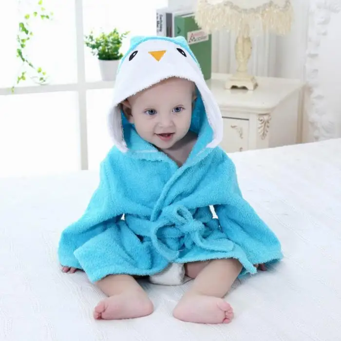 Халат с изображением животных, детские пижамы, одежда для сна, Детский плюшевый Халат с капюшоном, банное полотенце, дизайн с животными, FJ88