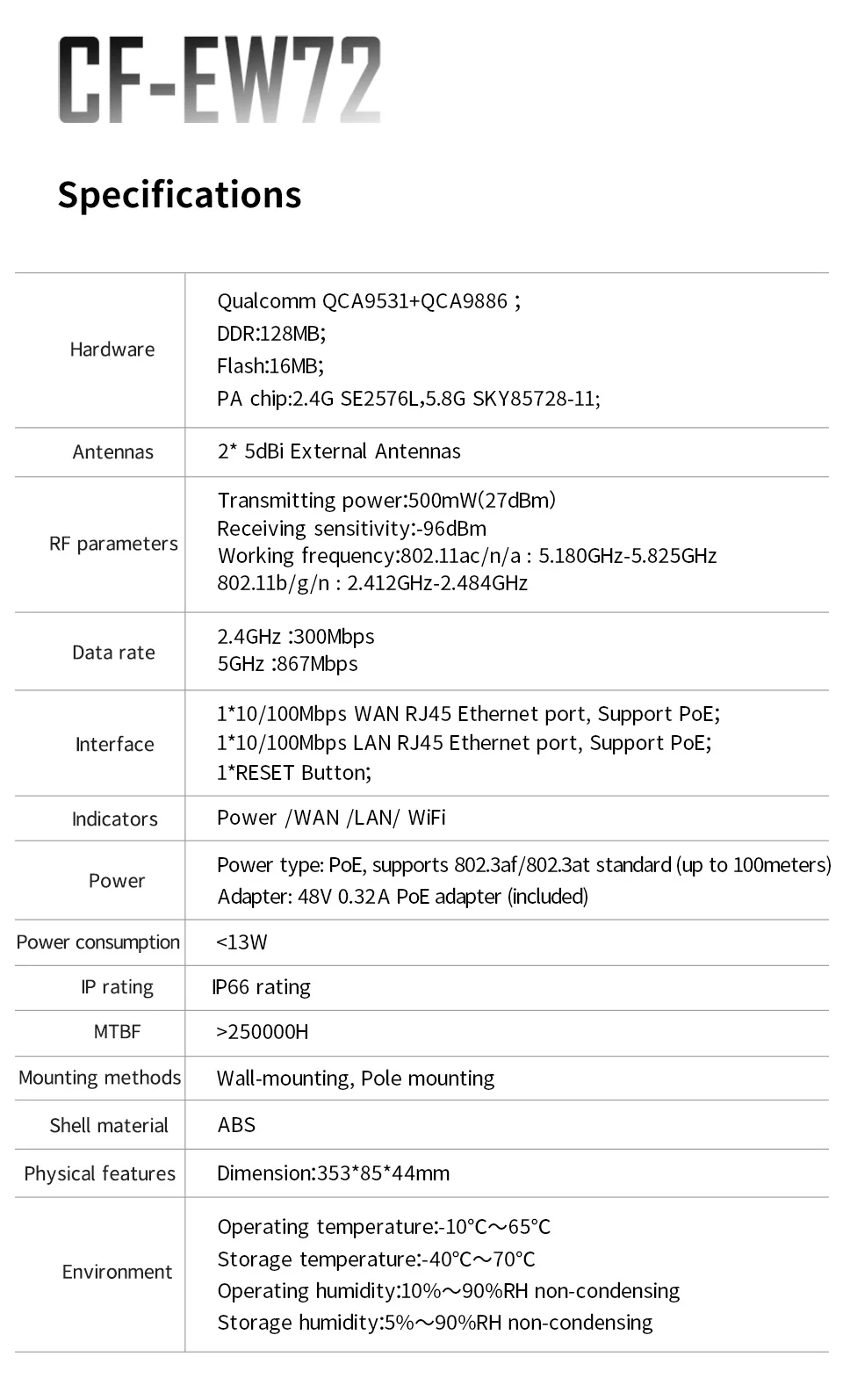 Longa distância ao ar livre wifi roteador