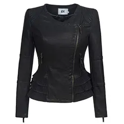 Gothic Casual Autumn Plus Size Black Cool Women Jackets Slim Plain Zipper Pleated Fall 2019 Coats Female High Street Overcoats Gothic Casual Autumn Plus Size Black Cool Women Jackets Slim Plain Zipper Pleated Fall 2019 Coats Female High Street Overcoats