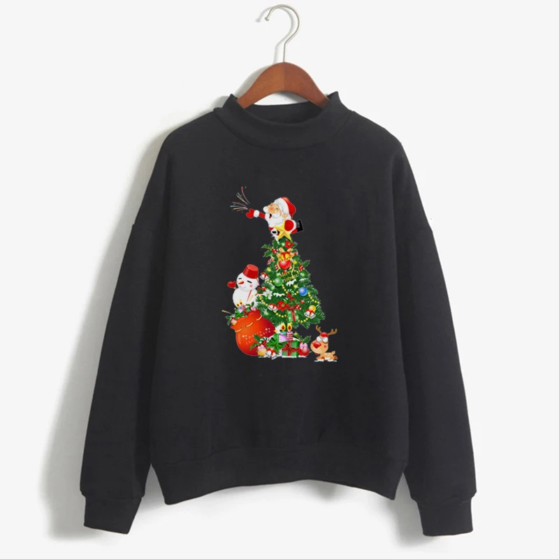 

Fashion Christmas Sweater Black Long Sleeve Women Ladies Femme Harajuku Female Clothes Plus Size Winter New Year Pullover