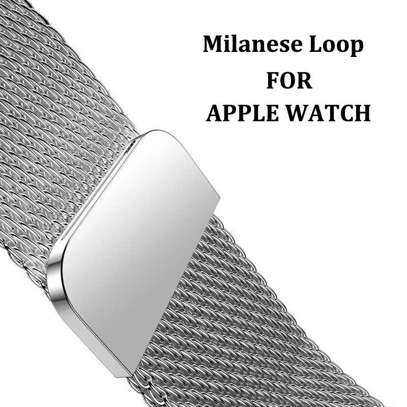 Миланская петля для apple watch band 44 мм 42 38 40 correa iwatch 4 3/2 браслет из нержавеющей стали