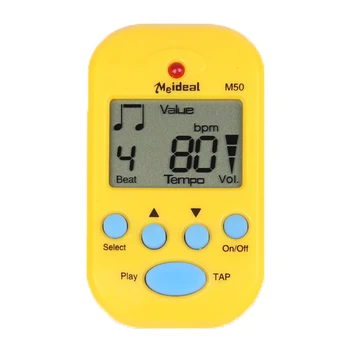 

Meideal ABS mini electronic metronome with 1 button battery 11.8cm * 7.8cm * 2.5cm yellow