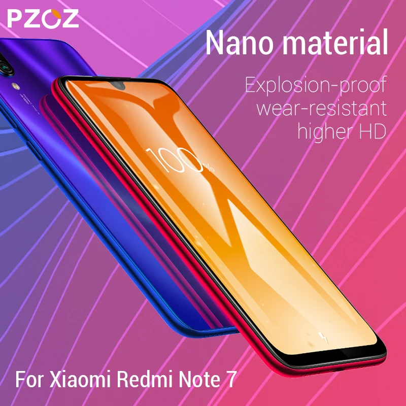 PZOZ ل Xiaomi redmi note 7 برو واقي للشاشة كامل غطاء الزجاج المقسى ل Xiaomi redmi note 7 الهاتف المحمول طبقة رقيقة واقية