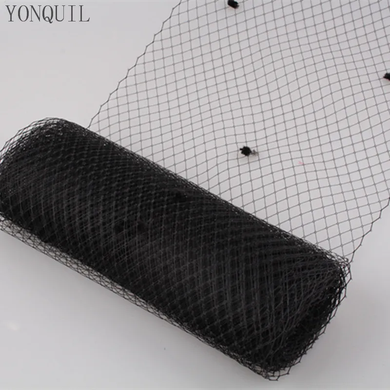 Black  5 Yards Per Lot Birdcage Veil With Dot 25CM Width Russian Veiling Netting Wedding Dot Veils DIY Hair Accessories LDV06 6