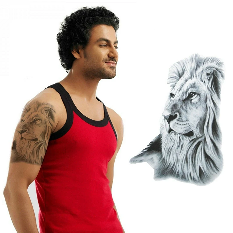 

LION TEMPORARY TATTOO BODY ART MENS, WOMENS, KIDS, STICK ON TATTOO, WATERPROOF