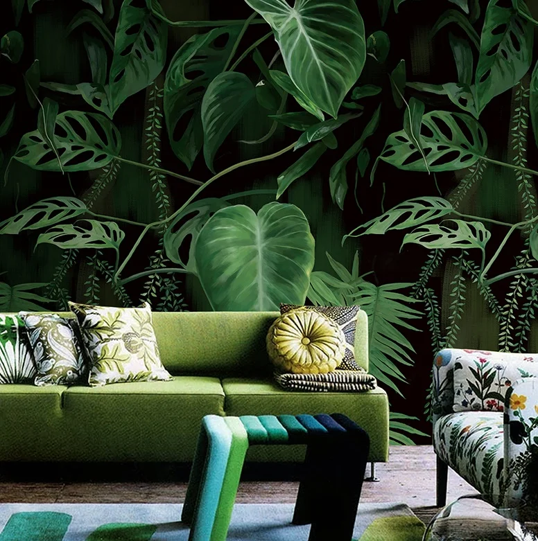 

Green Plants Mural Picture Wall Paper 3D for Living Room Wall Art Decor Painting Wallpaper Walls Photo Print Wallpaper Murals