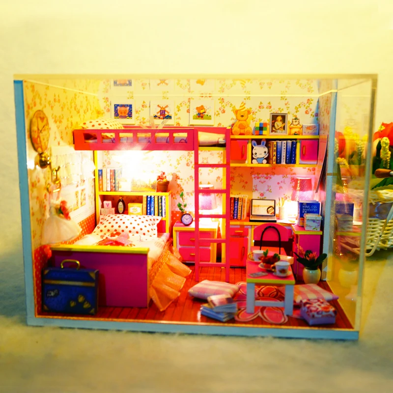 Новая мебель Diy Кукольный дом деревянные миниатюрные кукольные домики набор мебели коробка головоломка собрать кукольный домик игрушки для детей подарок