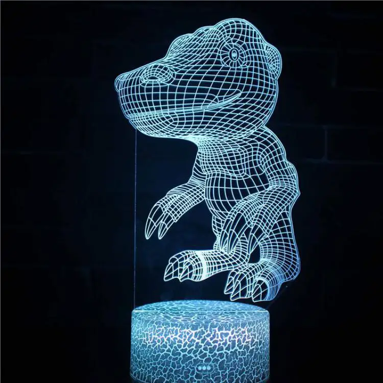 Tyrannosaurus Rex Usb Светодиодная лампа Новинка Luminaria Led Usb 3d свет Powerbank 3d лампа детская комната светодиодный 3d-ночник - Испускаемый цвет: 7 color change