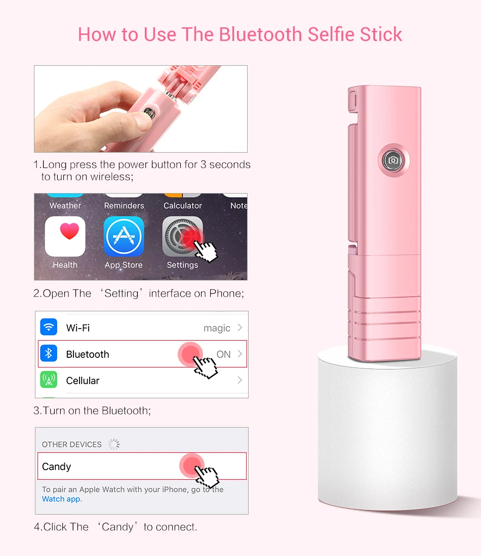 RAXFLY Bluetooth светодиодный светодиодная вспышка селфи-палка для iPhone XS samsung Mini Filllight Selfie Stick складной Ручной штатив для Android