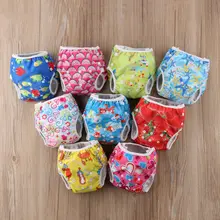 Регулируемые Многоразовые Летние плавки-подгузники для маленьких мальчиков и девочек, водонепроницаемые плавки, одежда для плавания с принтом