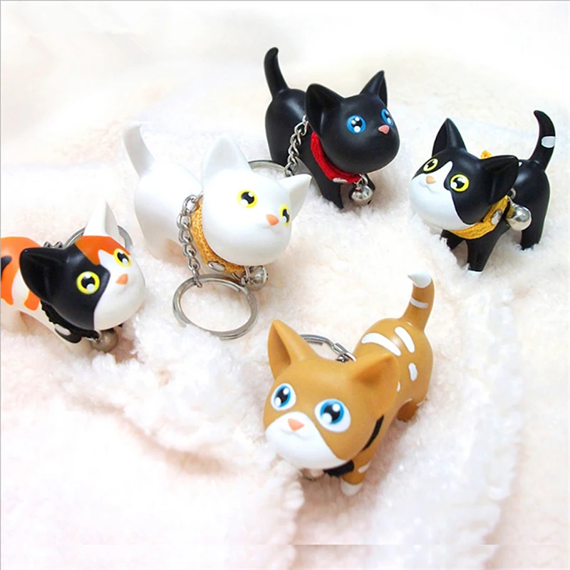 Креативный брелок для ключей Модный милый с мультяшным котом котенком и головой