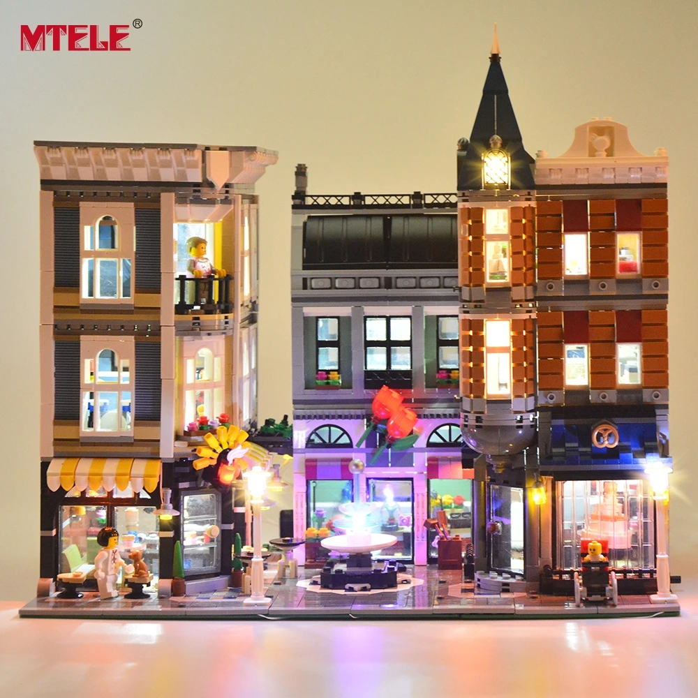 Online MTELE LED Licht kit Für 10255 Die Montage Platz City Building Block Licht Set Kompatibel mit 15019 (Nicht enthalten Modell)