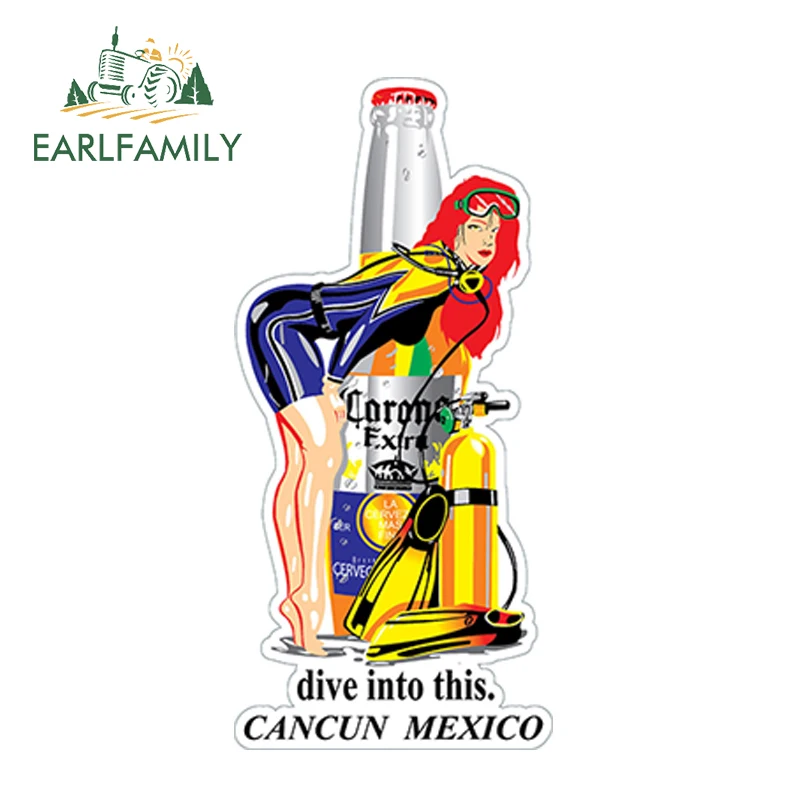 

EARLFAMILY 13cm x 6.1cm CORONA EXTRA Sticker Decal Mexican Beer Cerveza Bumper Bar Car Stickers Car Styling Vinyl Decal