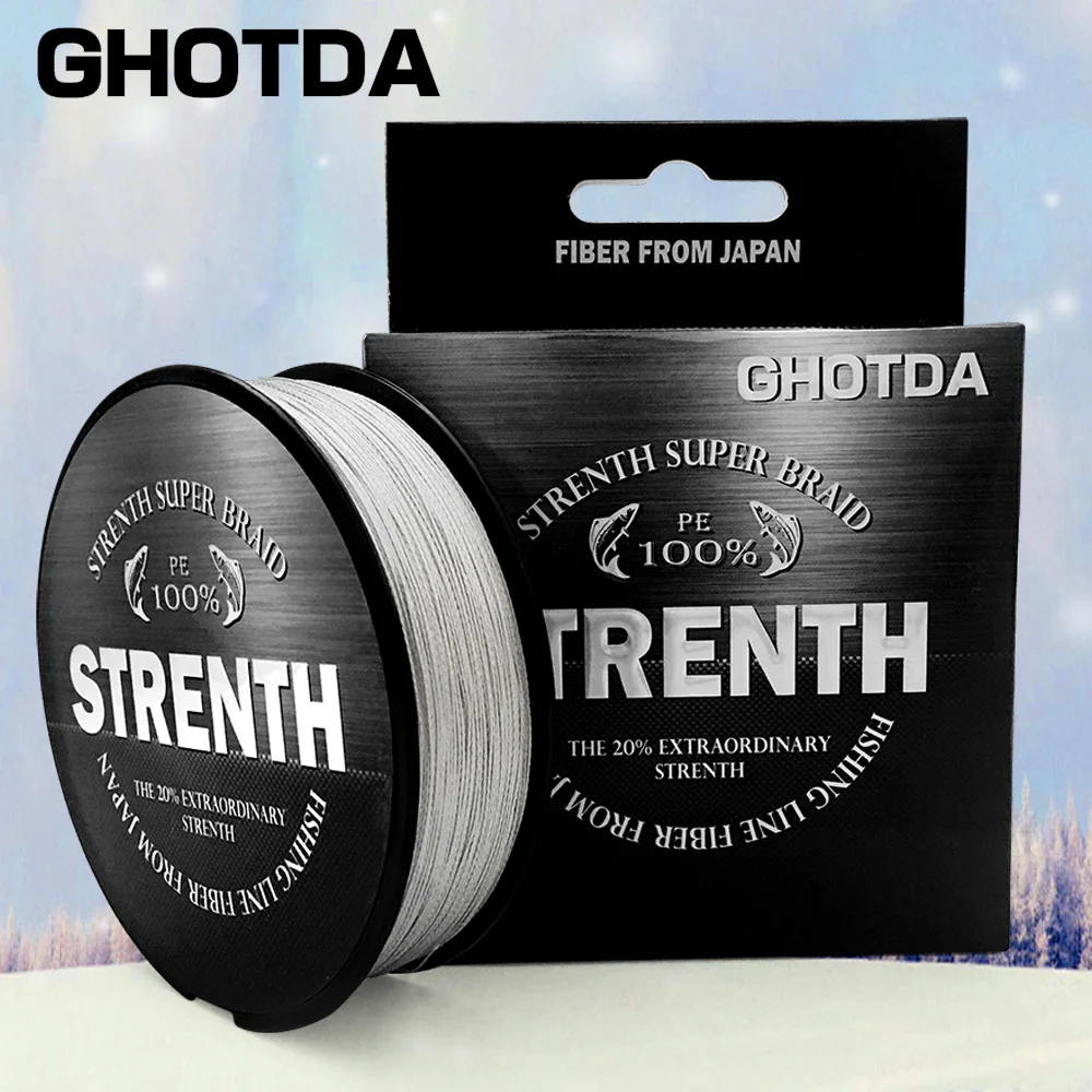 

GHOTDA NEW 300M Braided Fishing Lines 4 Strands Strong PE Multifilament Fishing Line 12 15 20 30 38 43 52 65 83LB Carp Fishing