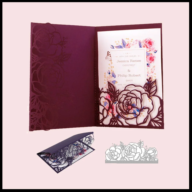 

Hollow Rose Flower Card Cover Metal Cutting Dies Scrapbooking Album DIY Card Craft Embossing Die Cuts New 2019 Arrival
